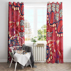 Personalized Dolphins Rugby Window Curtain Aboriginal Pattern with Graffiti Style Design
