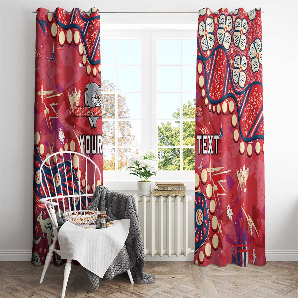 Personalized Dolphins Rugby Window Curtain Aboriginal Pattern with Graffiti Style Design