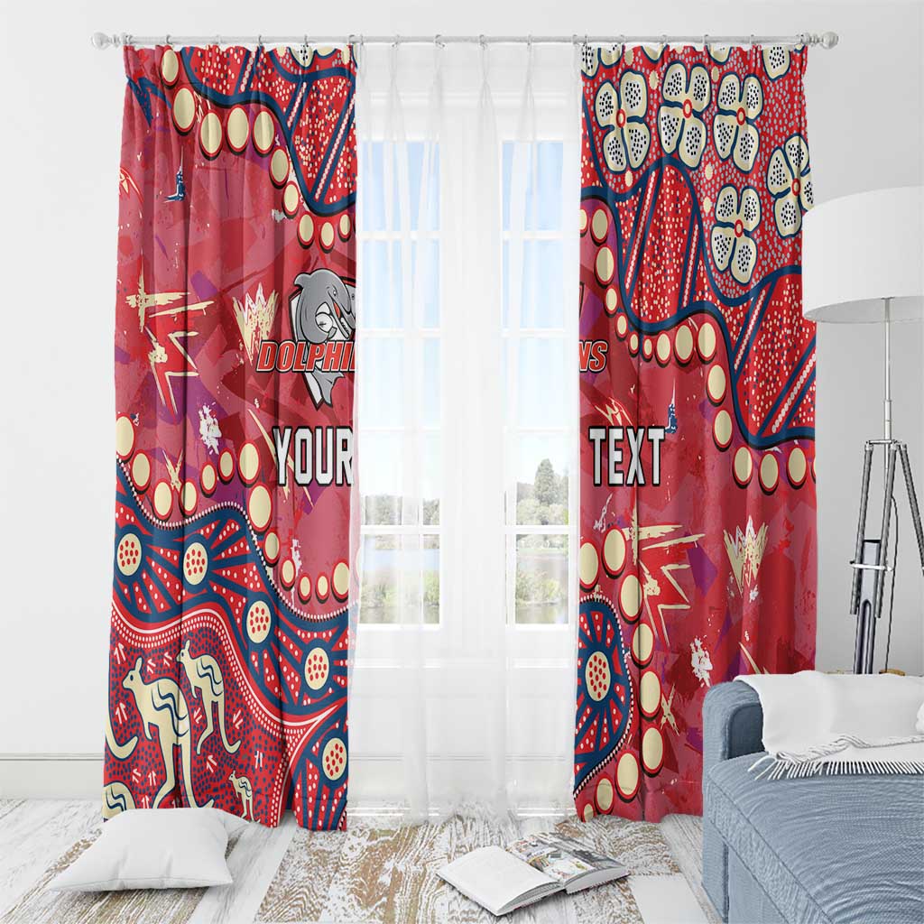Personalized Dolphins Rugby Window Curtain Aboriginal Pattern with Graffiti Style Design
