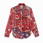 Personalized Dolphins Rugby Women Casual Shirt Aboriginal Pattern with Graffiti Style Design