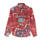 Personalized Dolphins Rugby Women Casual Shirt Aboriginal Pattern with Graffiti Style Design