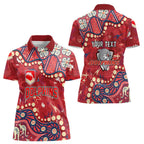 Personalized Dolphins Rugby Women Polo Shirt Aboriginal Pattern with Graffiti Style Design