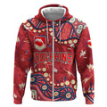 Personalized Dolphins Rugby Zip Hoodie Aboriginal Pattern with Graffiti Style Design