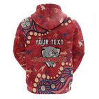 Personalized Dolphins Rugby Zip Hoodie Aboriginal Pattern with Graffiti Style Design