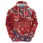 Personalized Dolphins Rugby Zip Hoodie Aboriginal Pattern with Graffiti Style Design