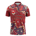 Personalized Dolphins Rugby Zipper Polo Shirt Aboriginal Pattern with Graffiti Style Design