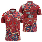 Personalized Dolphins Rugby Zipper Polo Shirt Aboriginal Pattern with Graffiti Style Design