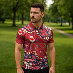 Personalized Dolphins Rugby Zipper Polo Shirt Aboriginal Pattern with Graffiti Style Design