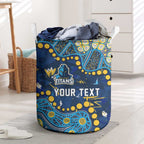 Personalized Gold Coast Titans Laundry Basket Aboriginal Pattern with Graffiti Style Design