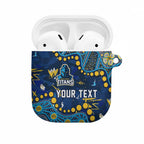 Personalized Gold Coast Titans AirPods Case Aboriginal Pattern with Graffiti Style Design