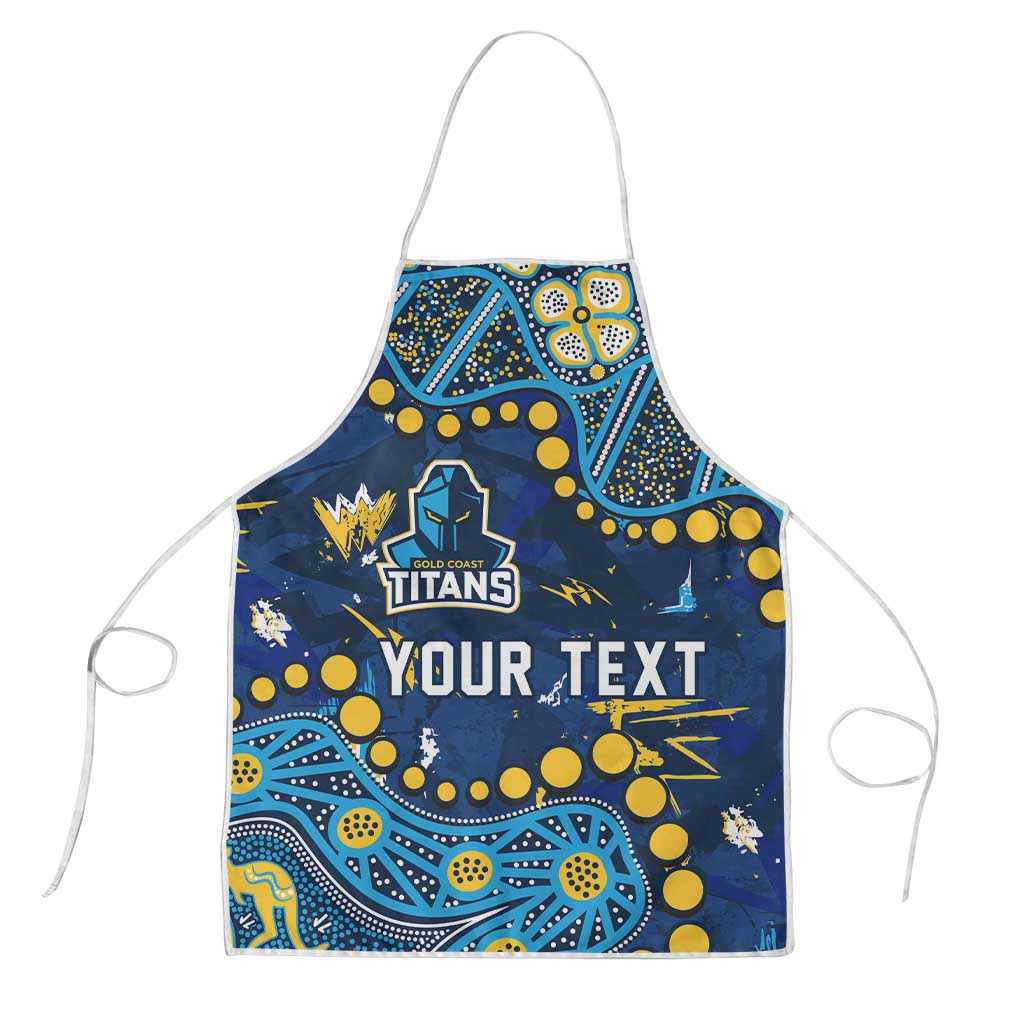 Personalized Gold Coast Titans Apron Aboriginal Pattern with Graffiti Style Design