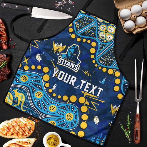 Personalized Gold Coast Titans Apron Aboriginal Pattern with Graffiti Style Design