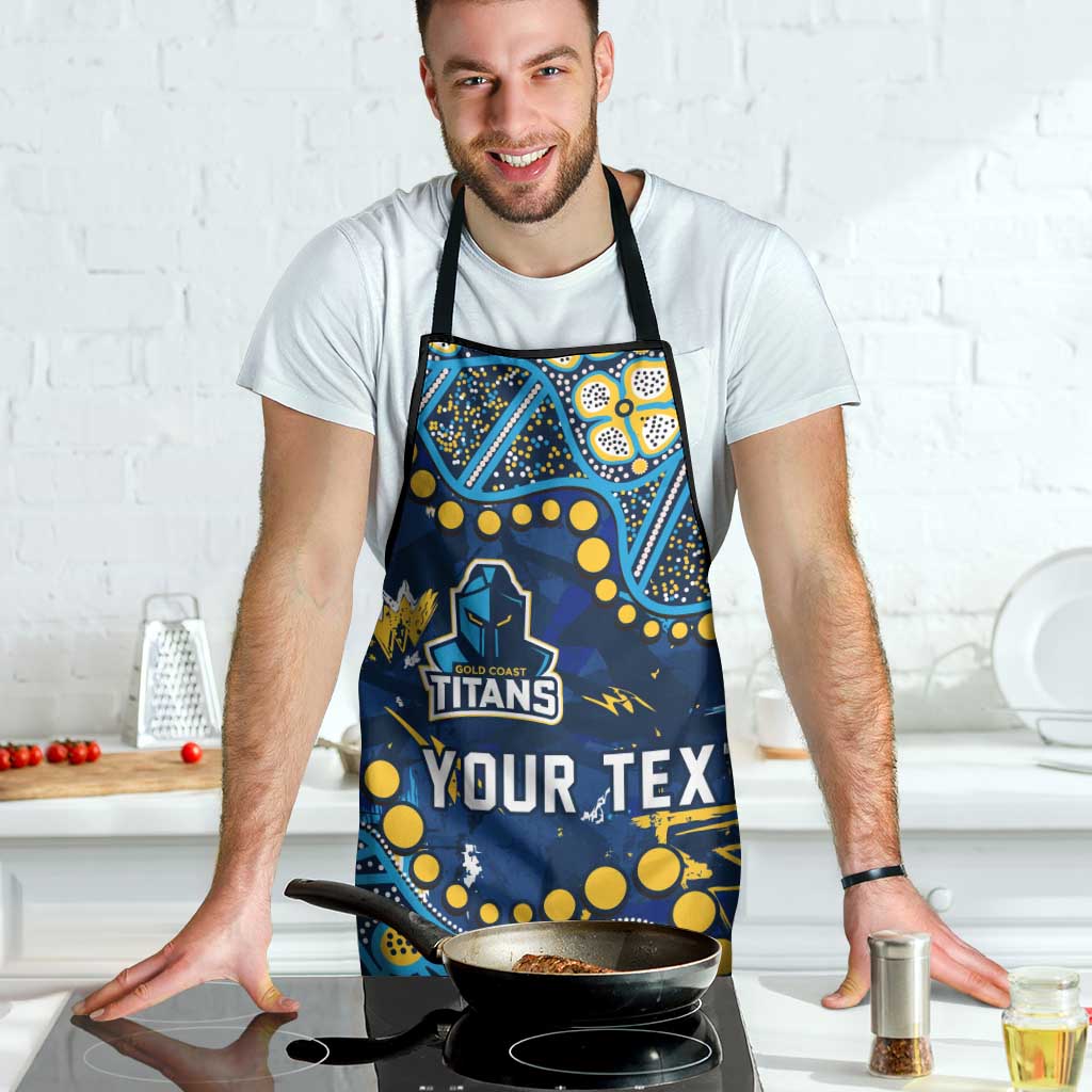 Personalized Gold Coast Titans Apron Aboriginal Pattern with Graffiti Style Design