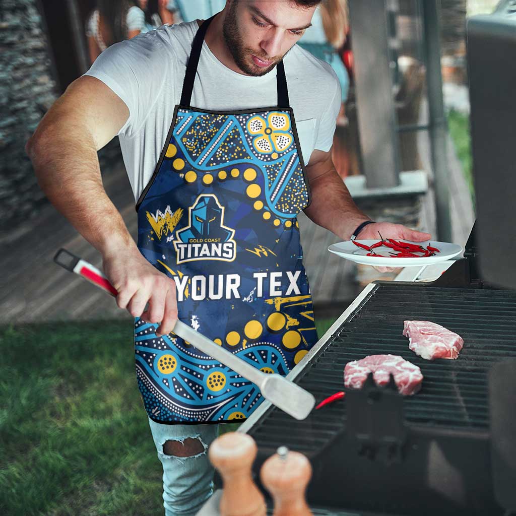 Personalized Gold Coast Titans Apron Aboriginal Pattern with Graffiti Style Design