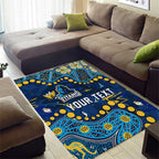 Personalized Gold Coast Titans Area Rug Aboriginal Pattern with Graffiti Style Design