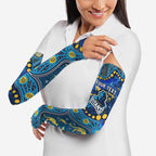 Personalized Gold Coast Titans Arm Sleeves Aboriginal Pattern with Graffiti Style Design