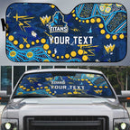 Personalized Gold Coast Titans Auto Sun Shade Aboriginal Pattern with Graffiti Style Design