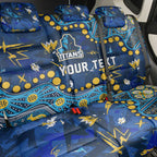 Personalized Gold Coast Titans Back Car Seat Cover Aboriginal Pattern with Graffiti Style Design