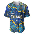 Personalized Gold Coast Titans Baseball Jersey Aboriginal Pattern with Graffiti Style Design