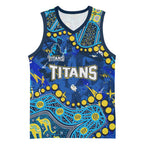 Personalized Gold Coast Titans Basketball Jersey Aboriginal Pattern with Graffiti Style Design