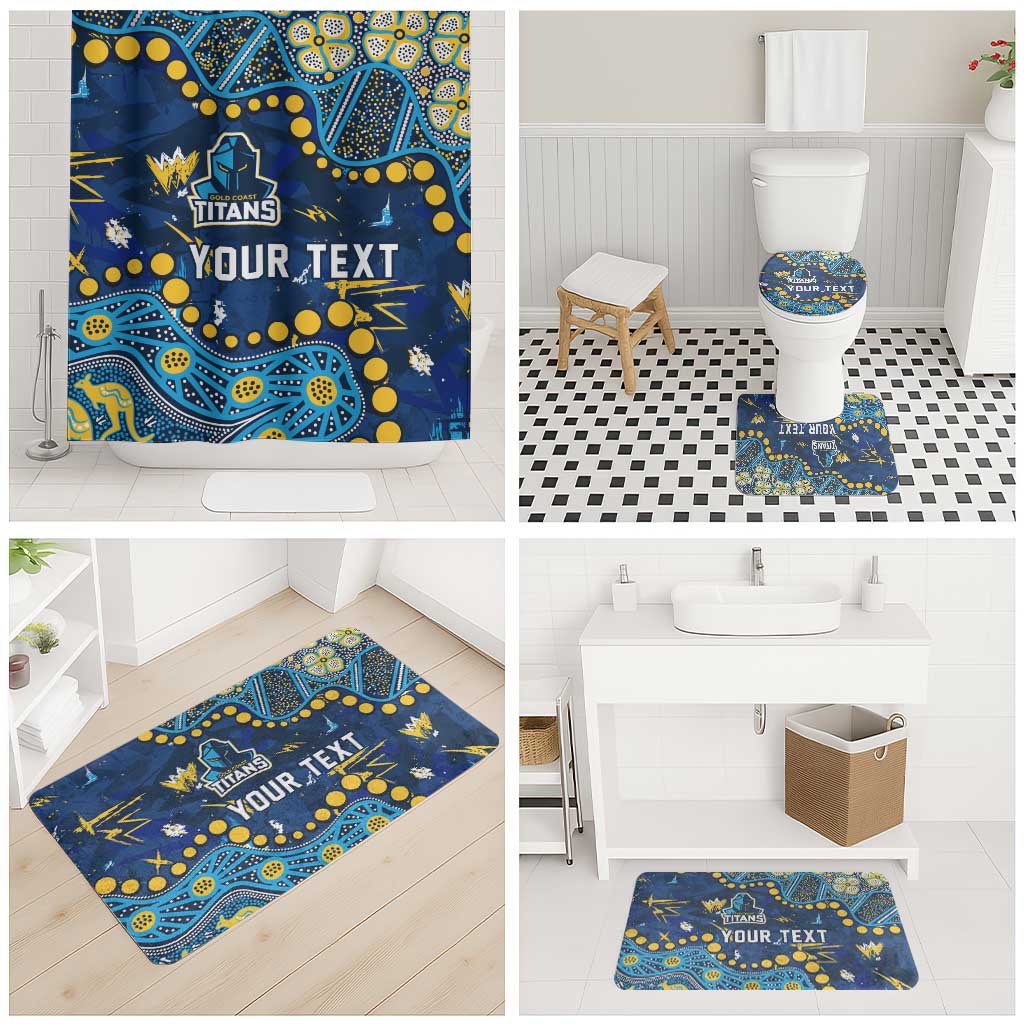 Personalized Gold Coast Titans Bathroom Set Aboriginal Pattern with Graffiti Style Design