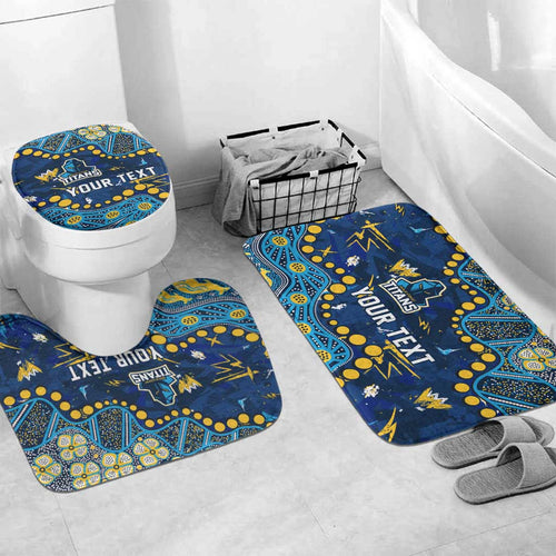 Personalized Gold Coast Titans Bathroom Set Aboriginal Pattern with Graffiti Style Design