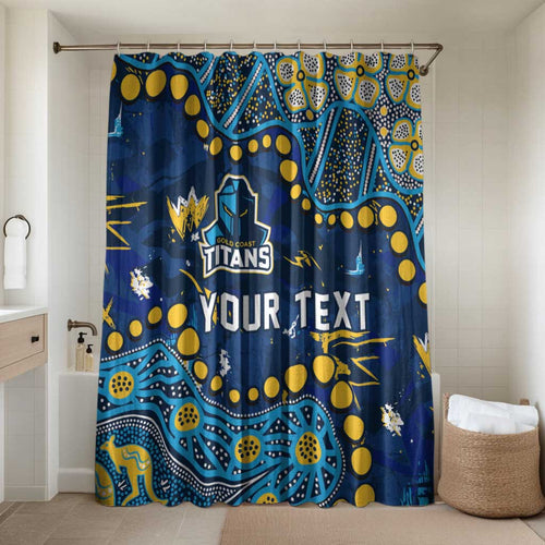 Personalized Gold Coast Titans Bathroom Set Aboriginal Pattern with Graffiti Style Design