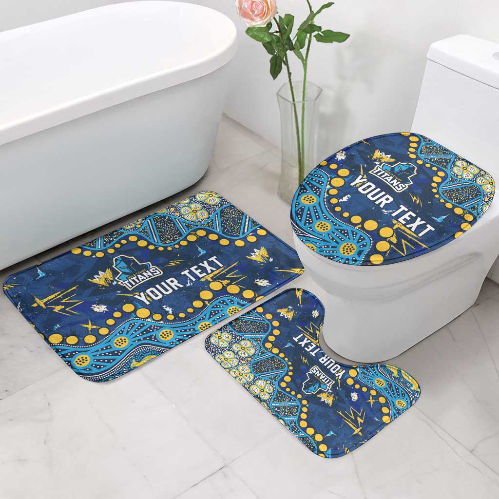 Personalized Gold Coast Titans Bathroom Set Aboriginal Pattern with Graffiti Style Design