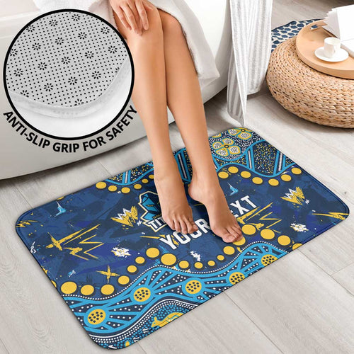 Personalized Gold Coast Titans Bathroom Set Aboriginal Pattern with Graffiti Style Design