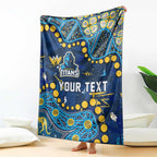 Personalized Gold Coast Titans Blanket Aboriginal Pattern with Graffiti Style Design