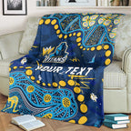 Personalized Gold Coast Titans Blanket Aboriginal Pattern with Graffiti Style Design