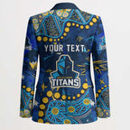 Personalized Gold Coast Titans Blazer Aboriginal Pattern with Graffiti Style Design
