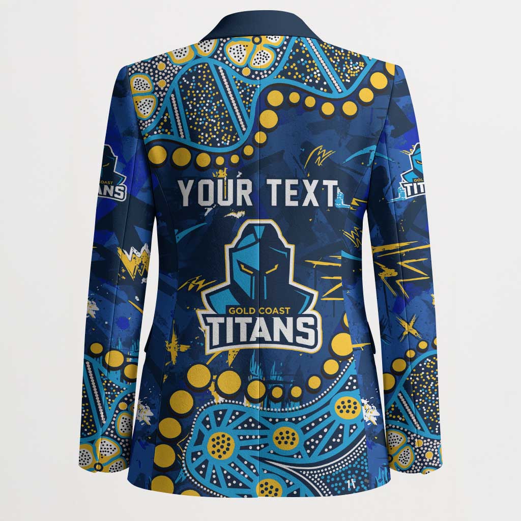 Personalized Gold Coast Titans Blazer Aboriginal Pattern with Graffiti Style Design