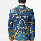 Personalized Gold Coast Titans Blazer Aboriginal Pattern with Graffiti Style Design
