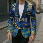 Personalized Gold Coast Titans Blazer Aboriginal Pattern with Graffiti Style Design