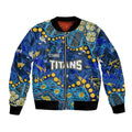 Personalized Gold Coast Titans Bomber Jacket Aboriginal Pattern with Graffiti Style Design