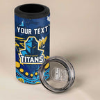 Personalized Gold Coast Titans 4 in 1 Can Cooler Tumbler Aboriginal Pattern with Graffiti Style Design
