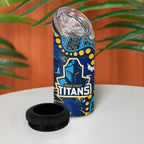Personalized Gold Coast Titans 4 in 1 Can Cooler Tumbler Aboriginal Pattern with Graffiti Style Design