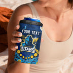 Personalized Gold Coast Titans 4 in 1 Can Cooler Tumbler Aboriginal Pattern with Graffiti Style Design