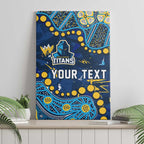 Personalized Gold Coast Titans Canvas Wall Art Aboriginal Pattern with Graffiti Style Design