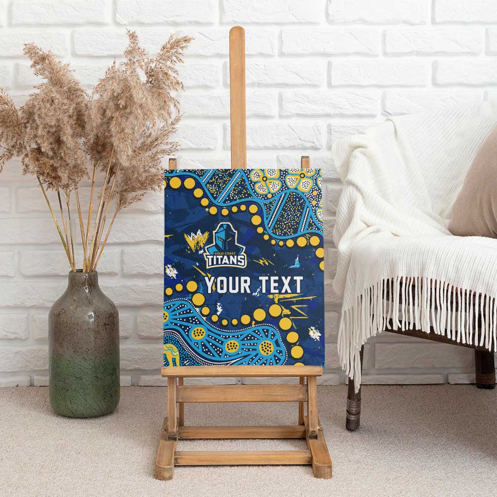 Personalized Gold Coast Titans Canvas Wall Art Aboriginal Pattern with Graffiti Style Design