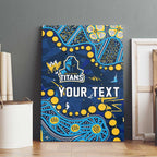 Personalized Gold Coast Titans Canvas Wall Art Aboriginal Pattern with Graffiti Style Design