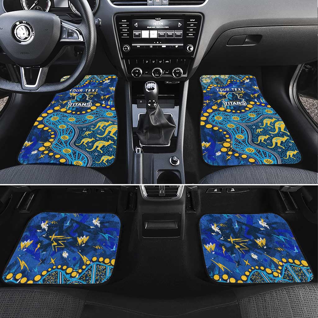Personalized Gold Coast Titans Car Mats Aboriginal Pattern with Graffiti Style Design
