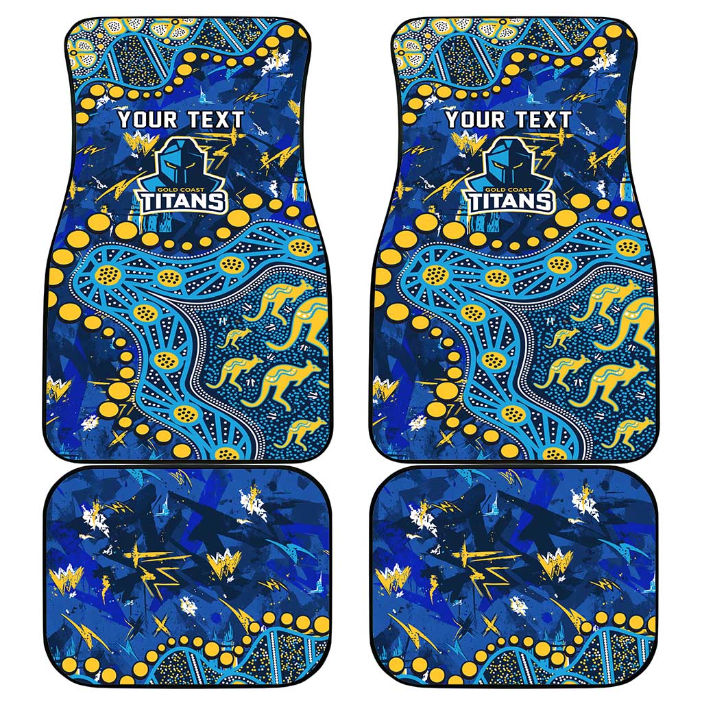 Personalized Gold Coast Titans Car Mats Aboriginal Pattern with Graffiti Style Design