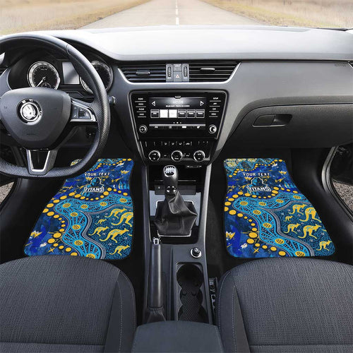 Personalized Gold Coast Titans Car Mats Aboriginal Pattern with Graffiti Style Design