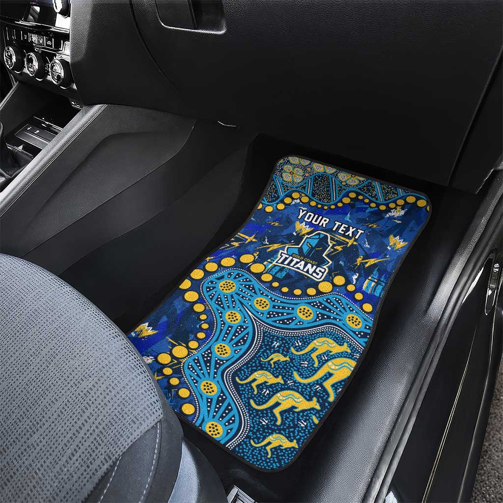 Personalized Gold Coast Titans Car Mats Aboriginal Pattern with Graffiti Style Design