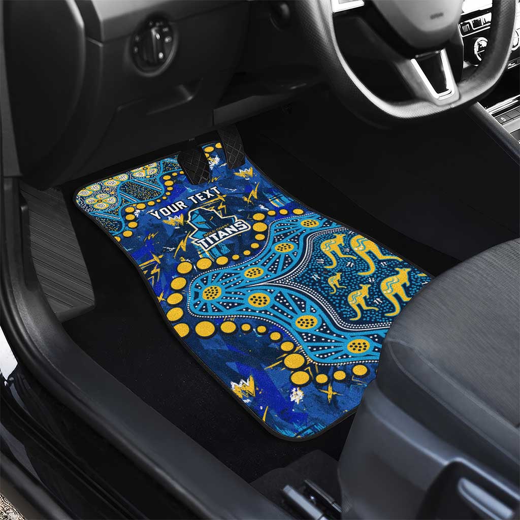 Personalized Gold Coast Titans Car Mats Aboriginal Pattern with Graffiti Style Design