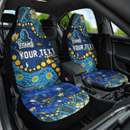 Personalized Gold Coast Titans Car Seat Cover Aboriginal Pattern with Graffiti Style Design
