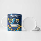 Personalized Gold Coast Titans Ceramic Mug Aboriginal Pattern with Graffiti Style Design