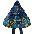 Personalized Gold Coast Titans Cloak Aboriginal Pattern with Graffiti Style Design